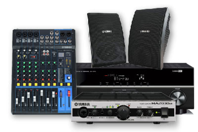 Yamaha venta de bocinas, subwoofers, mezcladoras, receptores de audio