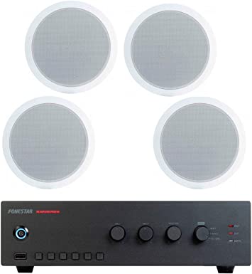 FOnestar pack 100 amplificador prox-30 + cuatro altavoces de techo gat-601