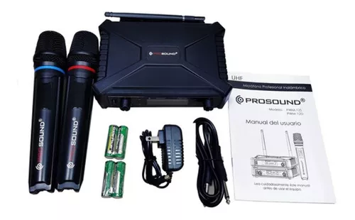 Prosound pwm-12d par de micrófonos inalámbricos con receptor.