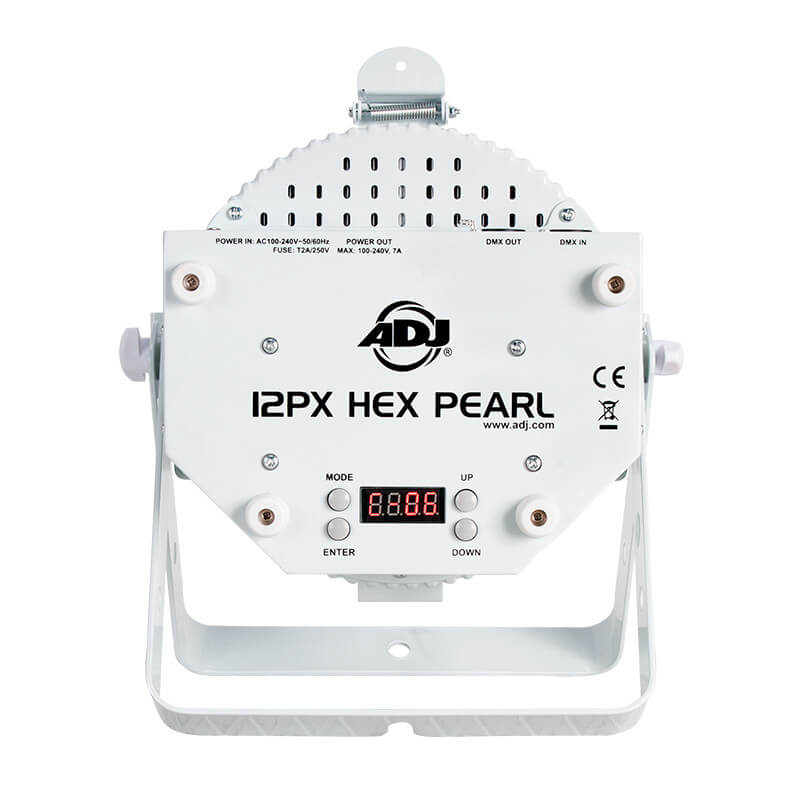 Adj 5px hex pearl luminaria tipo par 5 leds rgbaw + uv de 12w