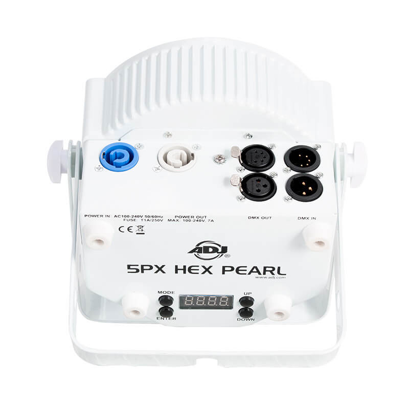 Adj 5px hex pearl luminaria tipo par 5 leds rgbaw + uv de 12w