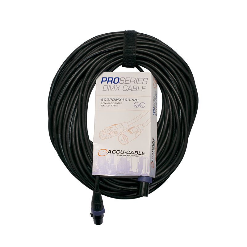 Adj ac3pdmx100pro cable dmx pro series de 30m de 3 pin