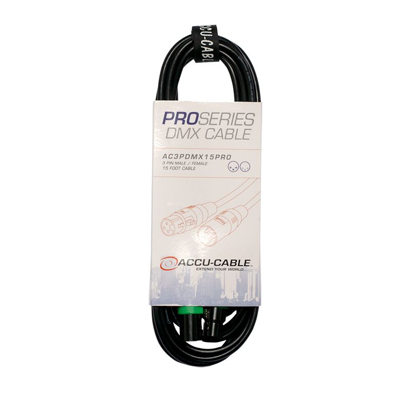 Adj ac3pdmx15pro cable dmx pro series de 4.5m de 3 pin