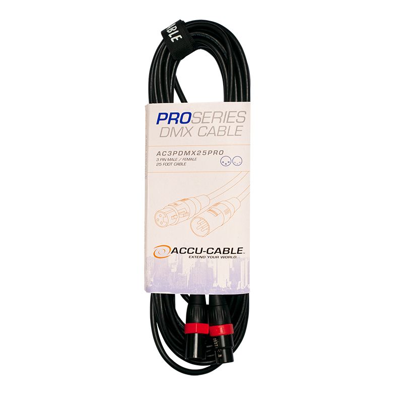 Adj ac3pdmx25pro cable dmx pro series de 7.5m de 3 pin