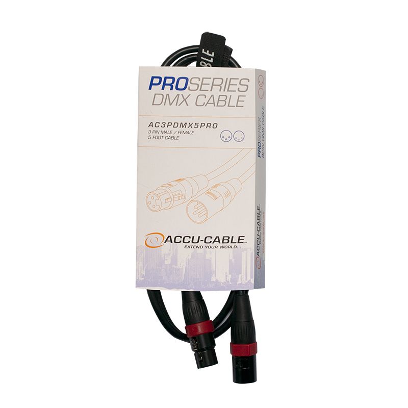 Adj ac3pdmx5pro cable dmx pro series de 1.5m de 3 pin