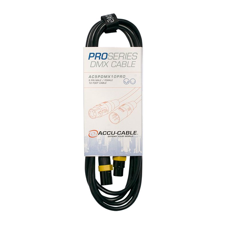 Adj ac5pdmx10pro cable dmx pro series de 3m de 5 pin