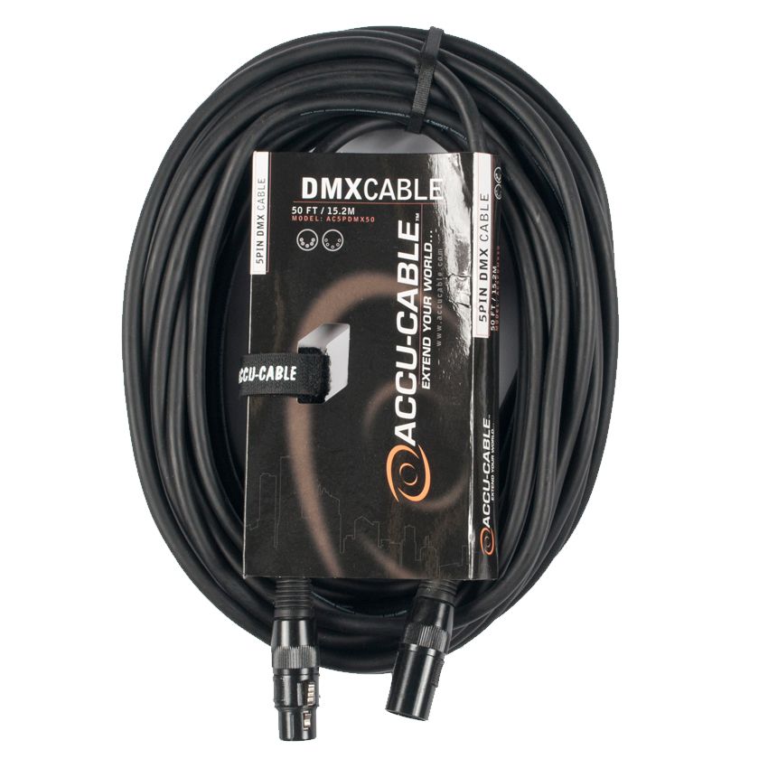 Adj ac5pdmx50 cable dmx de 15m de 5 pin