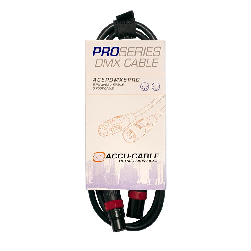 Adj ac5pdmx5pro cable dmx pro series de 1.5m de 5 pin