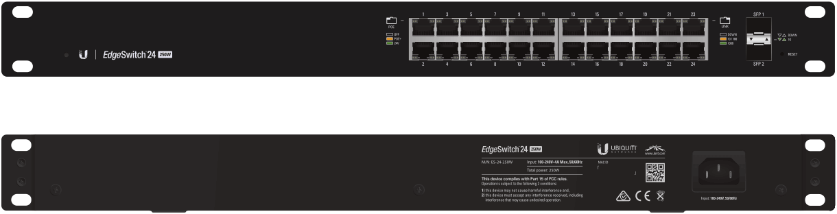 Ubiquiti ES-24-250W Switch gestionado poe de 24 puertos