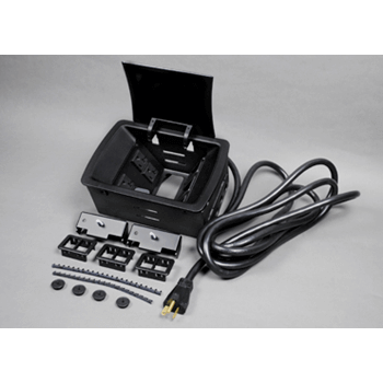 Wiremold kc10rt8 caja para escritorio con tapa lisa color negro