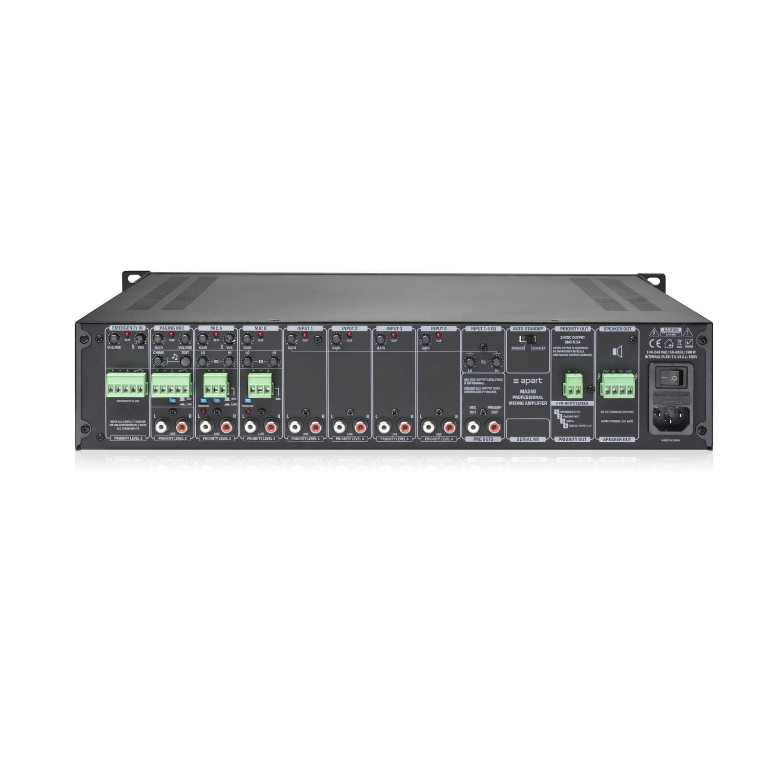 BIAMP APART Apart, ma240, amplificador de mezcla ma240 de 19