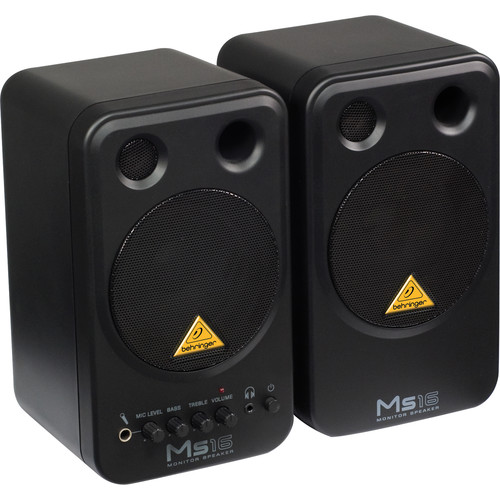 Behringer ms16 bafles de monitoreo personal activo de alto rendimiento, ideal para estudio casero