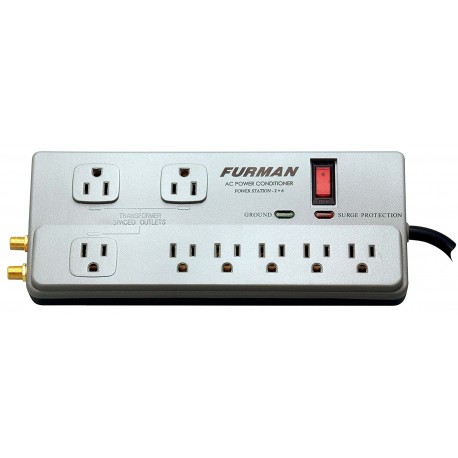 FURman pst-2+6 barra acondicionadora compacta de 15 amperes y 8 tomas de corriente