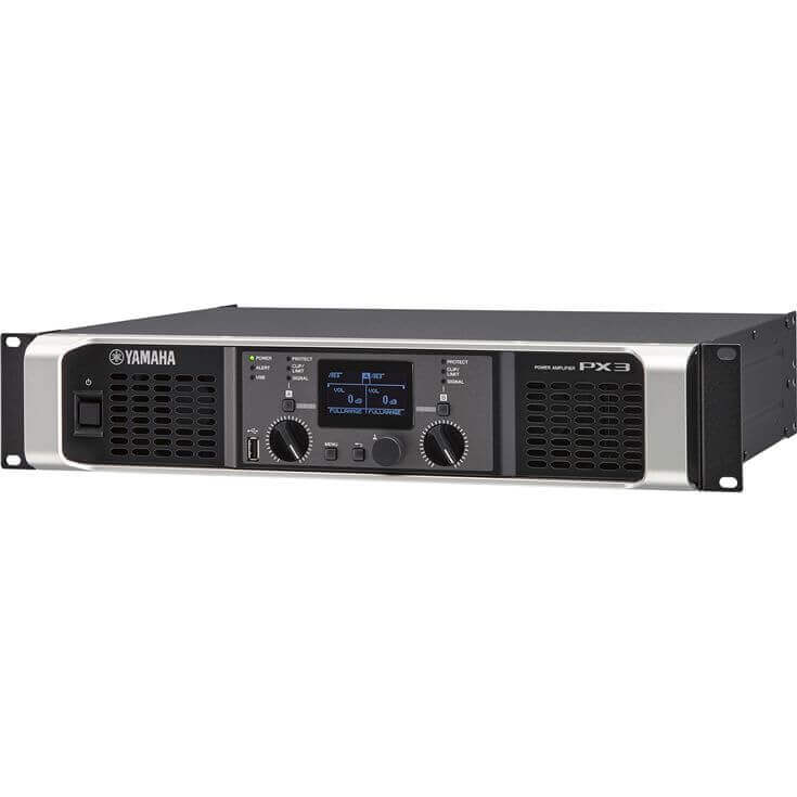 Yamaha px3 amplificador de poder de 2 canales a 300 watts por canal a 8 ohms.
