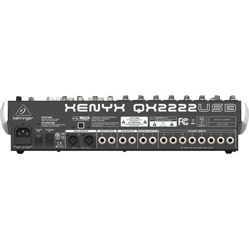 Behringer qx2222usb mezcladora de 22 entradas y 2/2 buses, ruido ultra bajo y alto headroom