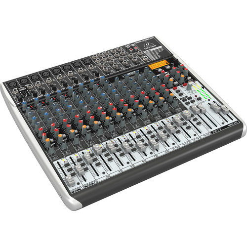 Behringer qx2222usb mezcladora de 22 entradas y 2/2 buses, ruido ultra bajo y alto headroom