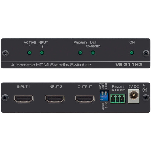 Kramer vs-211h2 autoswitcher de hdmi 2x1 4k hdr hdcp 2.2