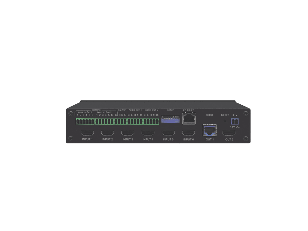 Kramer vs-62dt conmutador de matriz poe de largo alcance hdmi/hdbaset 6x2 4k60 4:2:0