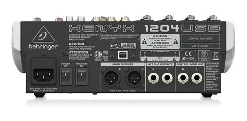 Behringer 1204usb mezcladora de 12 canales 2/2 buses