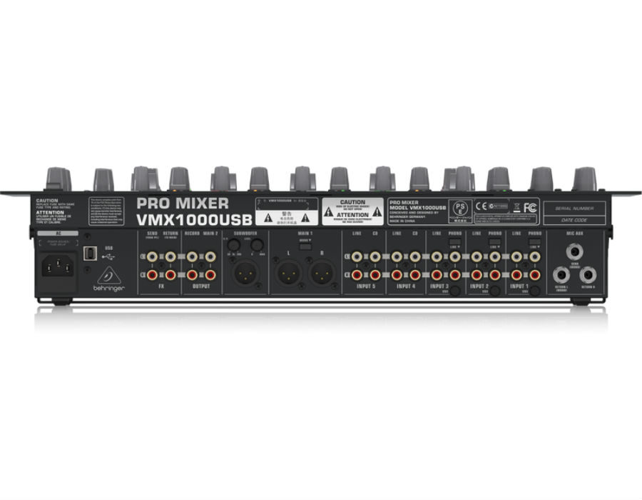 Behringer vmx1000usb mezcladora para dj con 7 canales