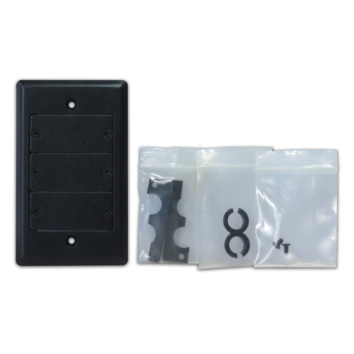Kramer paq(b)-Wcp-2(b)&frame(b) marco y placa a pared para pasa-Cables doble