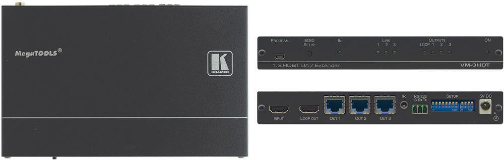 Distribuidor Extensor Hdbaset De Largo Alcance 1: 3 + 1 Hdmi 4k60 4: 2: 0