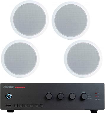 Fonestar Pack 100 Amplificador Prox-30 + Cuatro Altavoces De Techo Gat-601