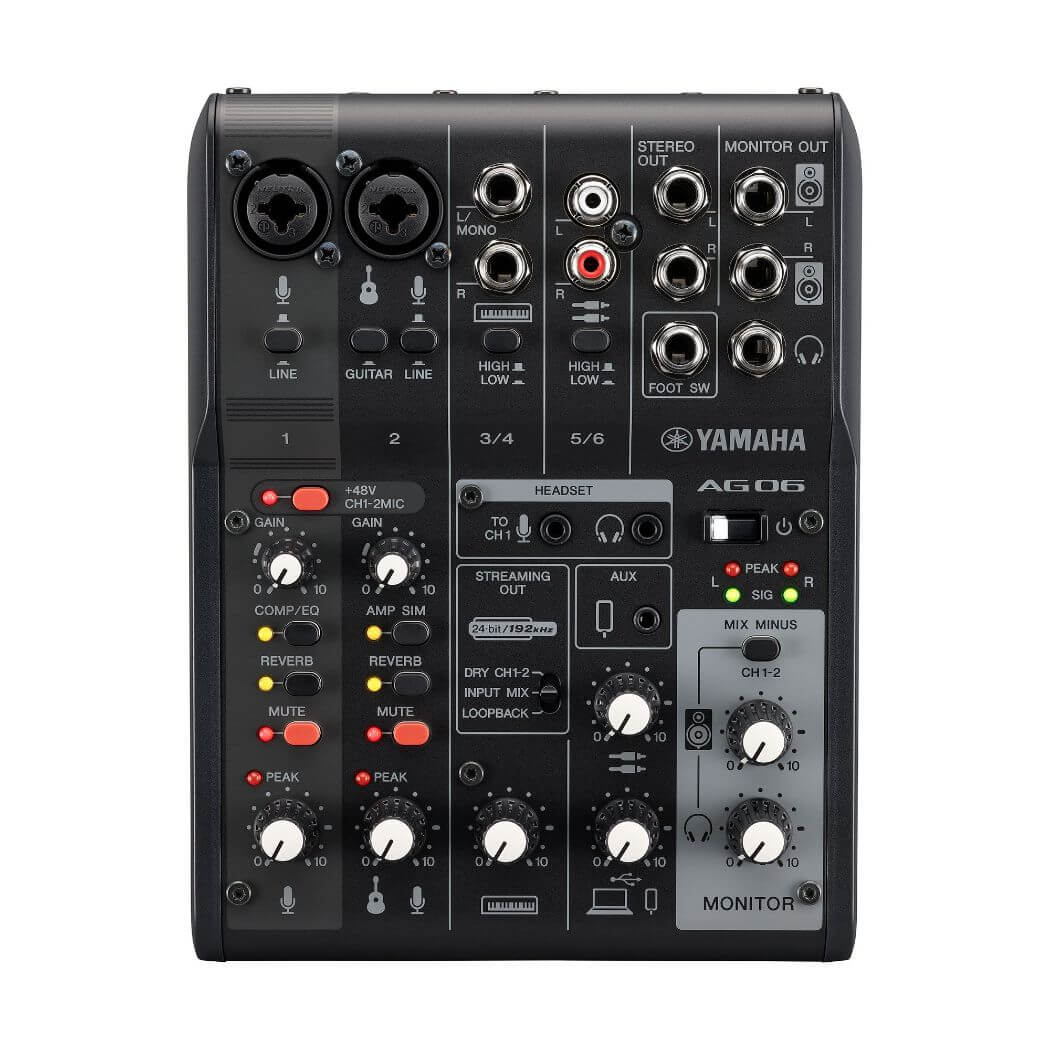 Yamaha Ag06mk2b Mezcladora De Streaming En Vivo 6 Canales